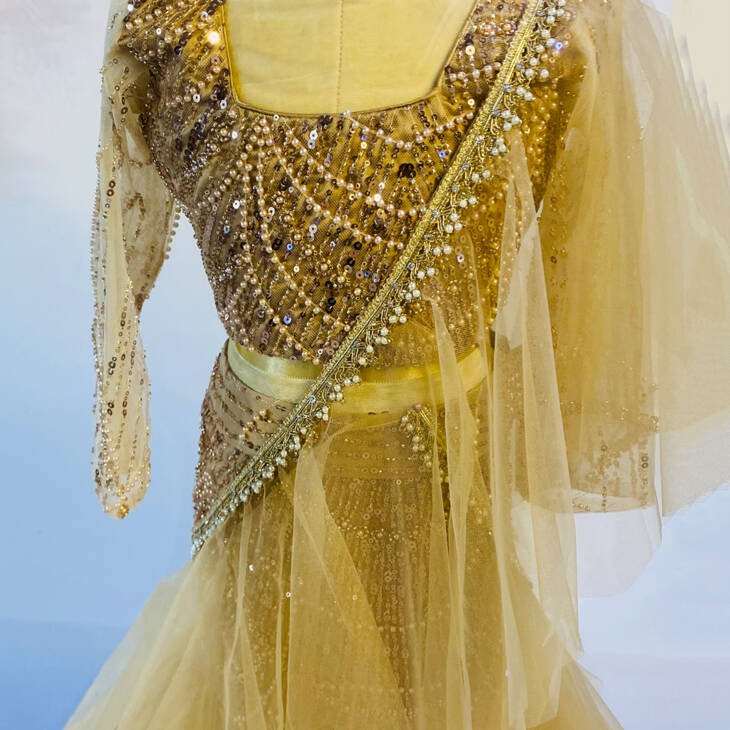 Golden Party Designer Gown - Image 2