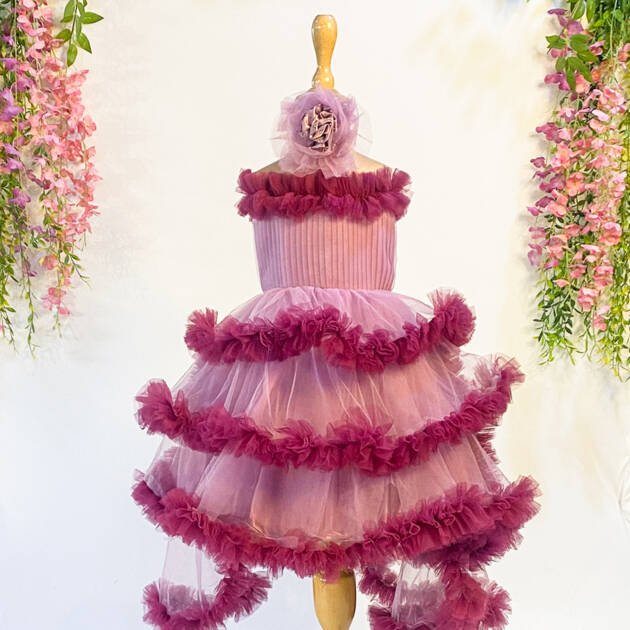 Lavender & Purple Frilled Frock