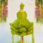 Fluffy Beaded Birthday Party Dress With Trail