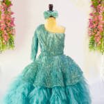 Mint custom pageant girls dress