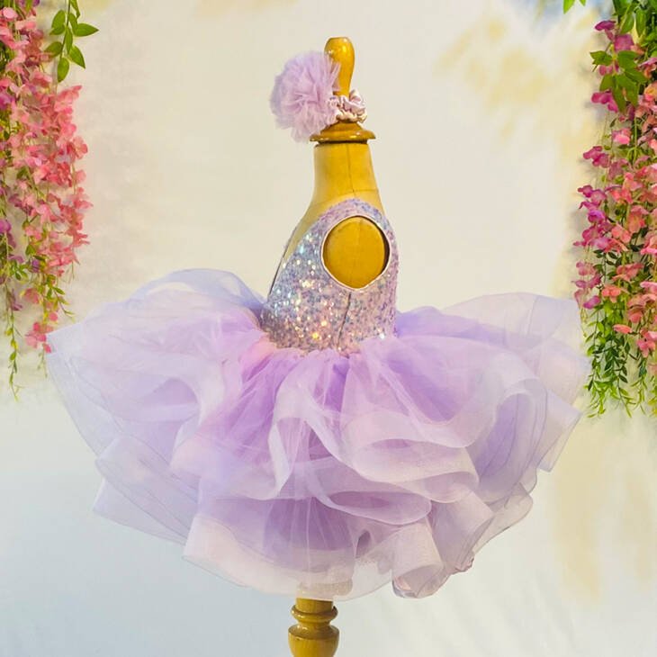 Lovely Lavender Birthday Frock - Image 3