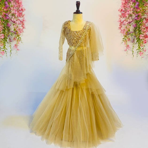 Golden Party Designer Gown