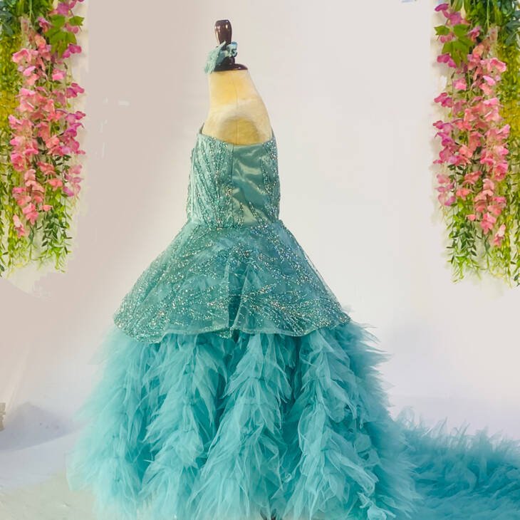 Mint custom pageant girls dress - Image 3